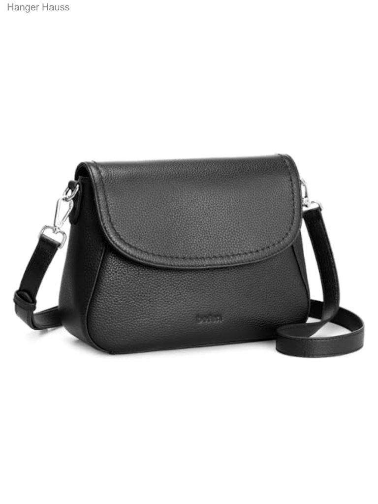 Genuine Leather Saddle Crossbody Bag Rfid Blocking Small Flap Purse